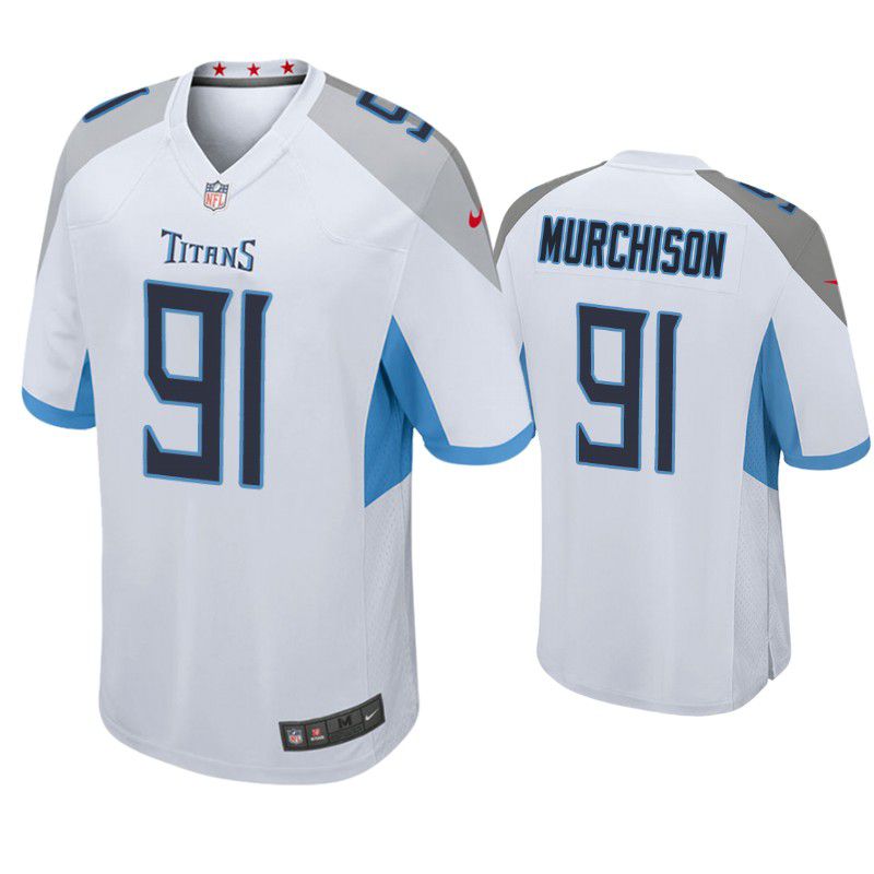 Men Tennessee Titans 91 Larrell Murchison Nike White Player Game NFL Jersey